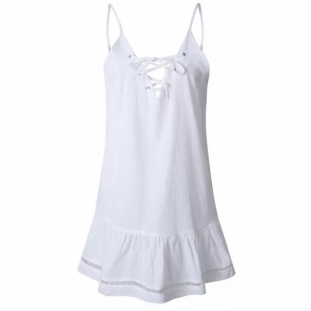 🔥SALE!🔥White Boho Linen Dress🔥Only 1 left! - Picture 2 of 5